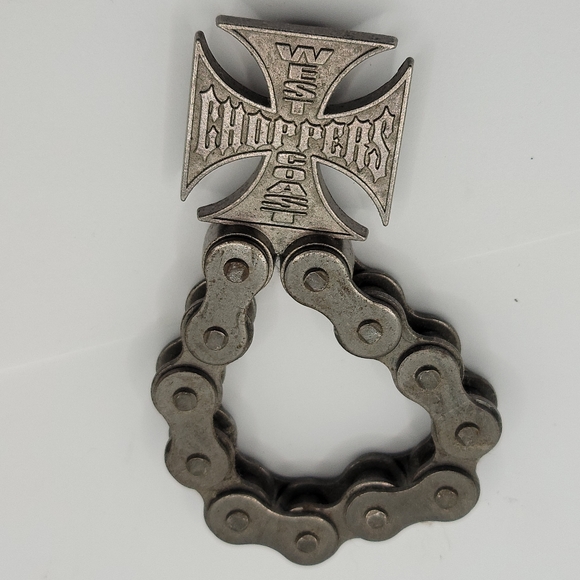 West Coast Choppers Other - WEST COAST CHOPPERS Iron Cross Logo Motorcycle Chain Beer Bottle Opener Bar Pub
